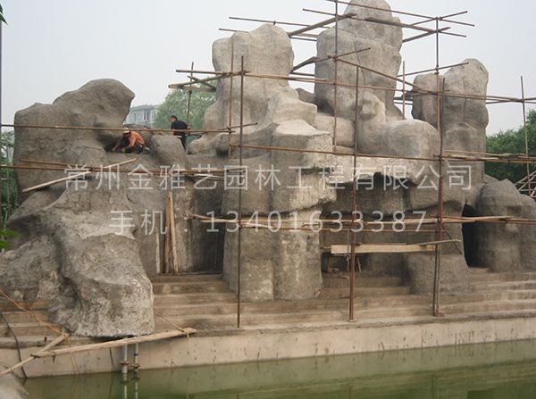 塑石假山施工現場(chǎng) (7)